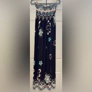 Floral Strapless Maxi Dress